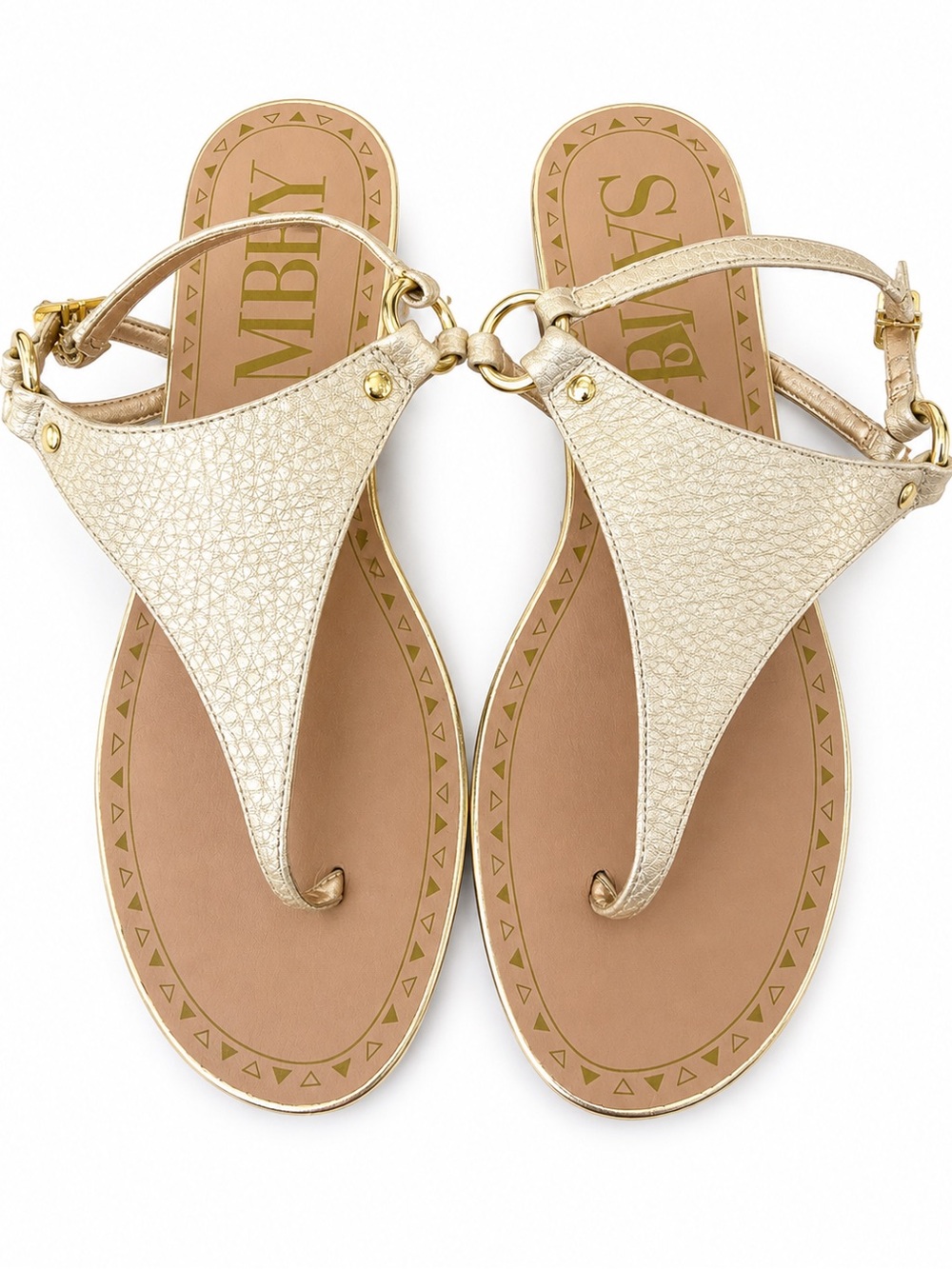 Sam & Libby Metallic Gold Thong Sandals